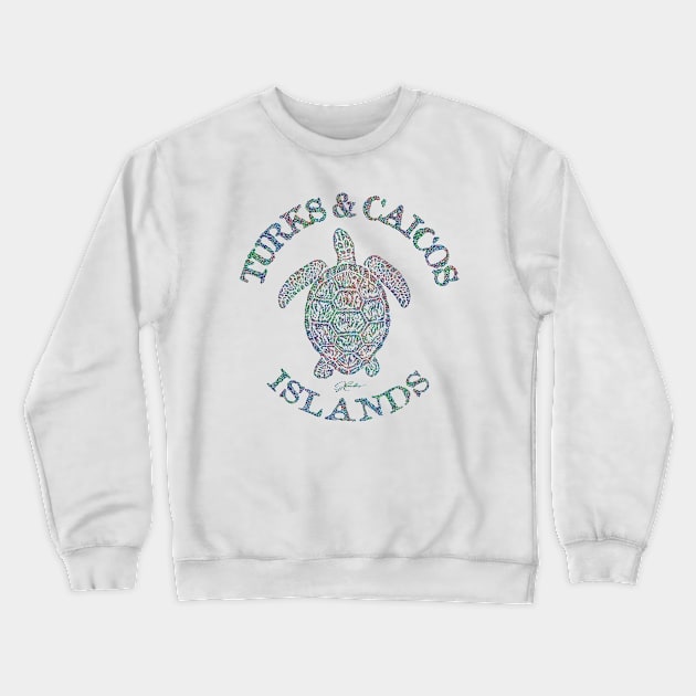 Turks & Caicos Islands Sea Turtle (Distressed) Crewneck Sweatshirt by jcombs